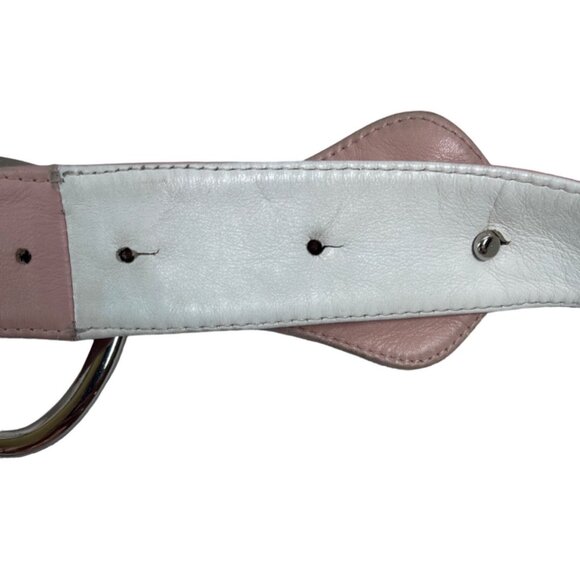 Authentic Dolce & Gabbana Blush Pink Silvertone Leather Belt Italy Size 85/34” - Picture 11 of 12
